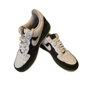 Nike Air Force 1 Low Black White Green Sneakers Mens Size 13 317296-011